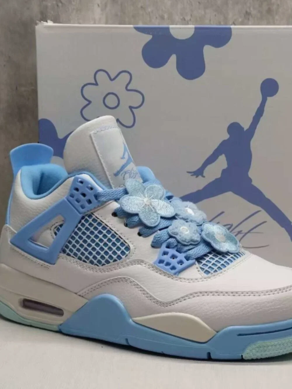 Jordan Women's White and Blue Trainers